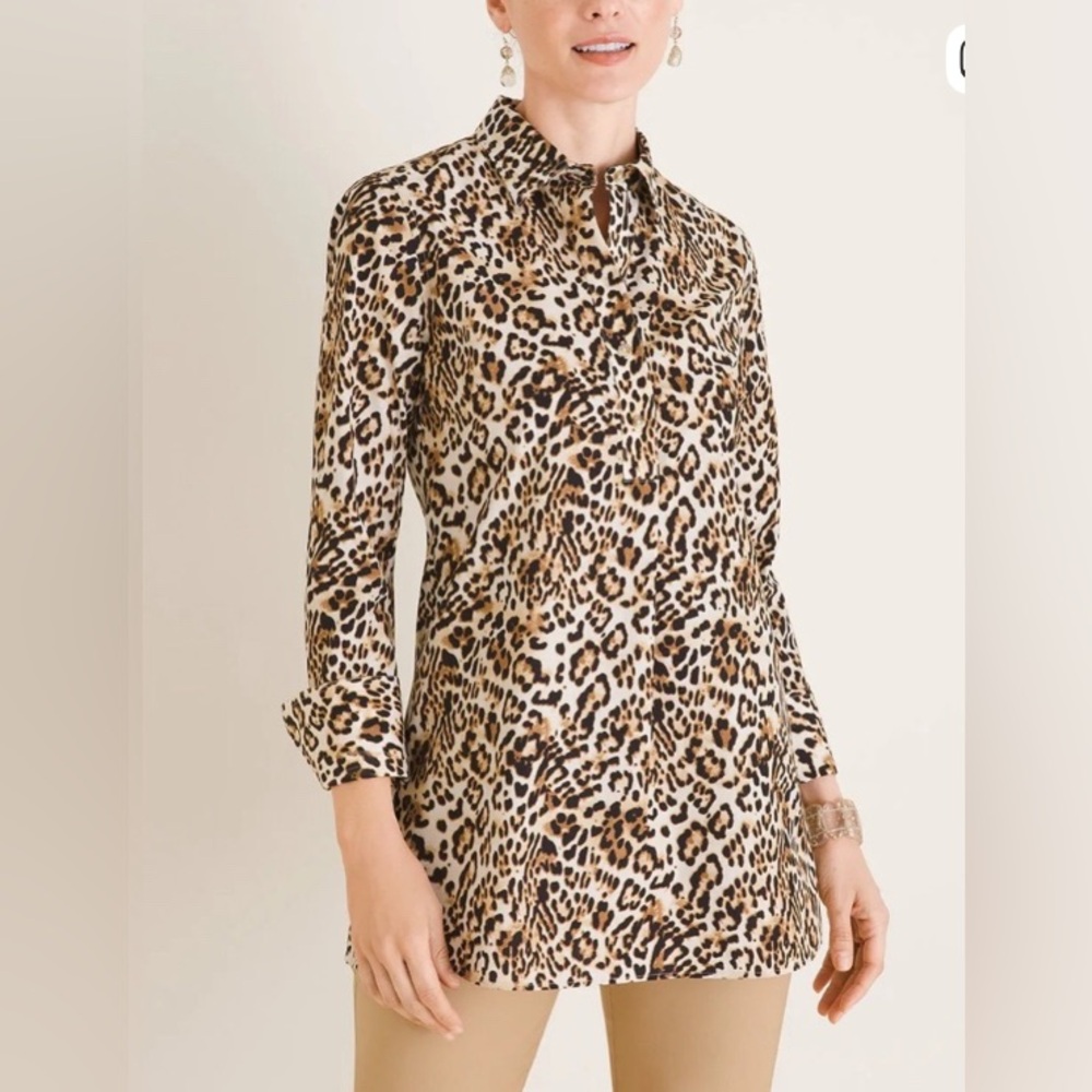 Chico's Animal Print Long Shirt/ Tunic
